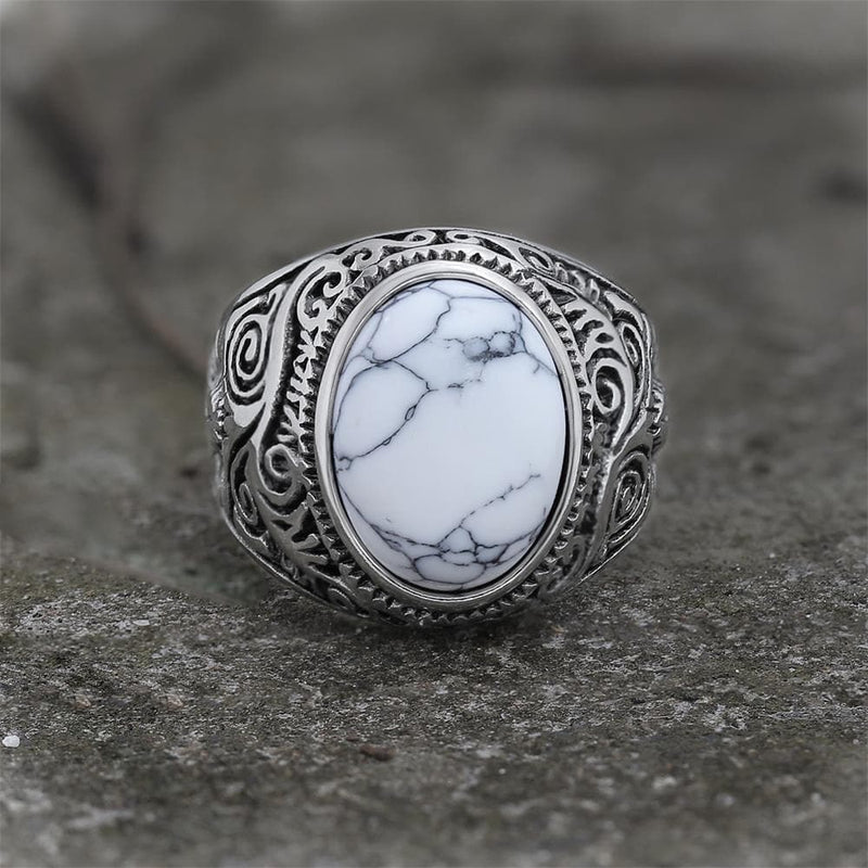 Pattern Gem Stainless Steel Ring