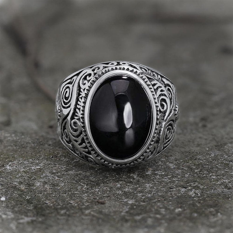 Pattern Gem Stainless Steel Ring