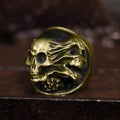 Ripped Soul Sterling Silver Brass Skull Ring