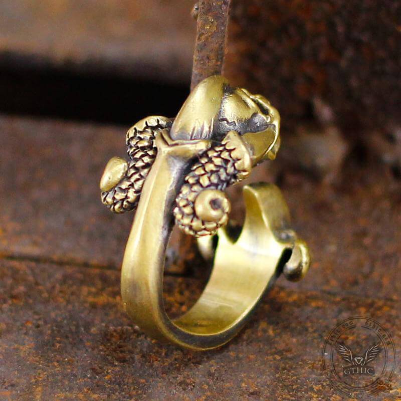 Dark Gothic Paw Brass Skull Ring