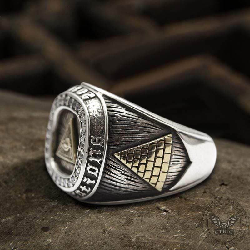 Eye of Providence Sterling Silver Masonic Ring