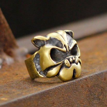 English Bulldog Brass Animal Ring