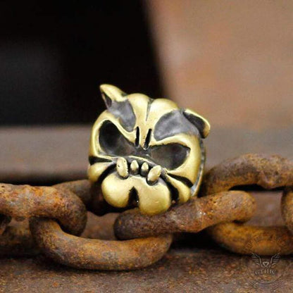 English Bulldog Brass Animal Ring
