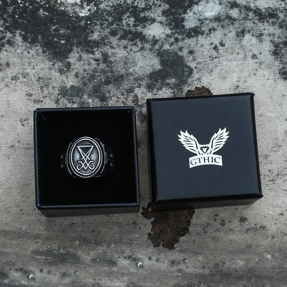 Gthic Sigil of Lucifer Stainless Steel Ring