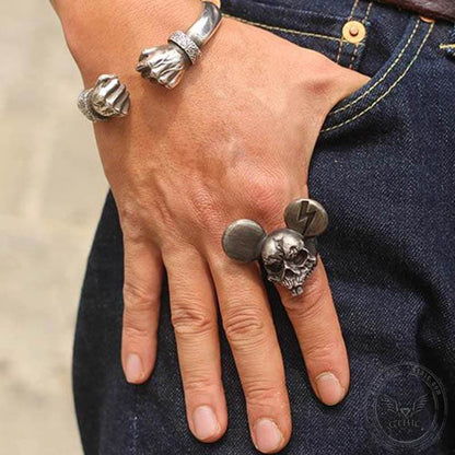 Mickey Brass Skull Ring