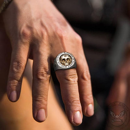 Rock Symbol Sterling Silver Skull Ring