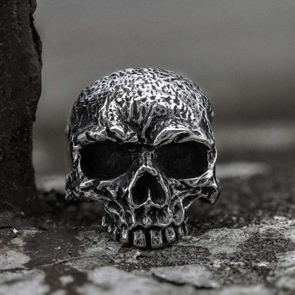 Rugged Stainless Steel Skull Ring