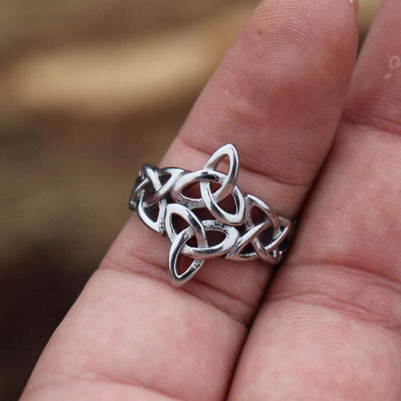 Triquetra Irish Celtics Stainless Steel Viking Ring