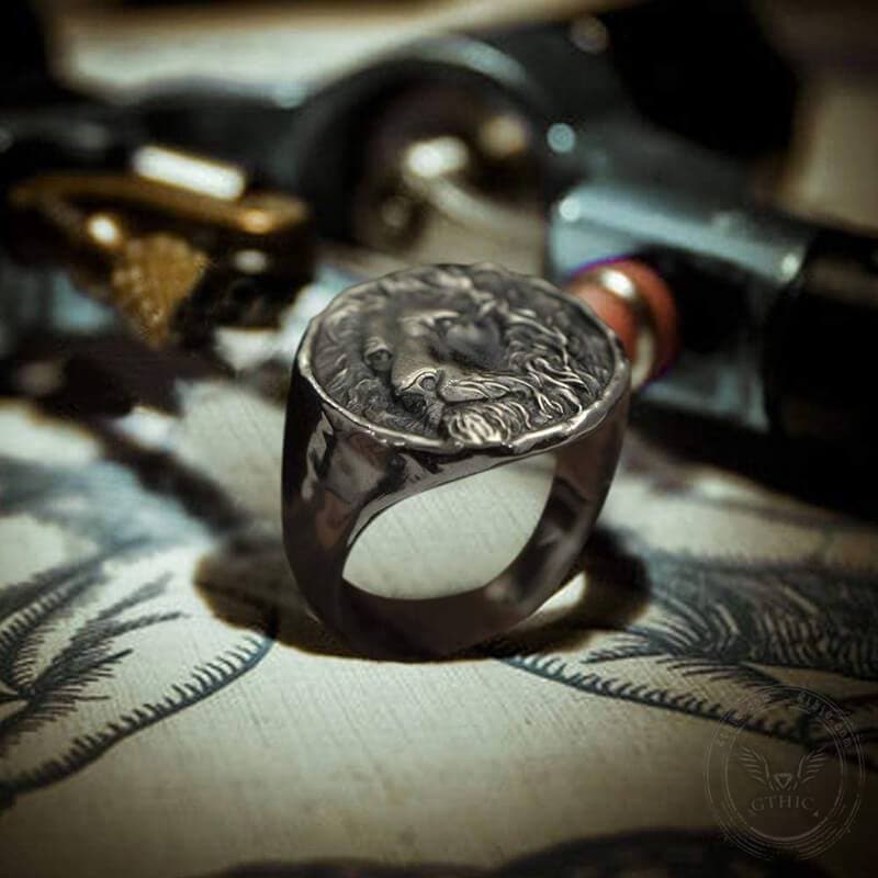 Lion King Sterling Silver Seal Ring
