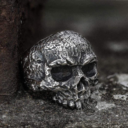 Rugged Stainless Steel Skull Ring