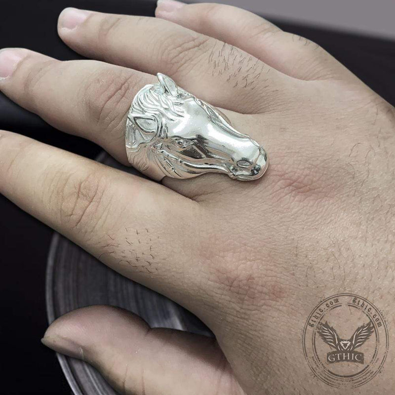 Horse Head Sterling Silver Animal Ring