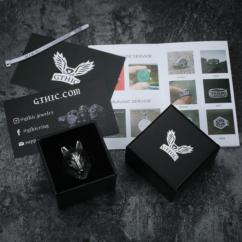 Wild Wolf 316l Stainless Steel Viking Ring