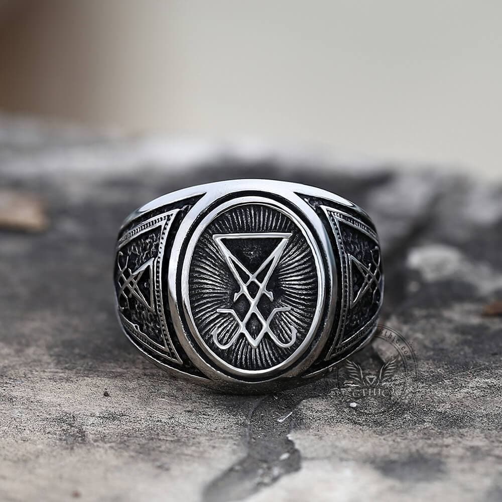 Gthic Sigil of Lucifer Stainless Steel Ring