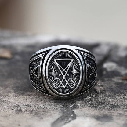 Gthic Sigil of Lucifer Stainless Steel Ring