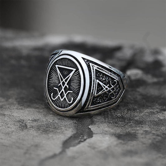 Gthic Sigil of Lucifer Stainless Steel Ring
