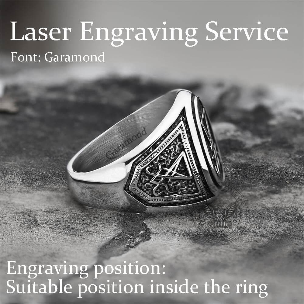 Gthic Sigil of Lucifer Stainless Steel Ring