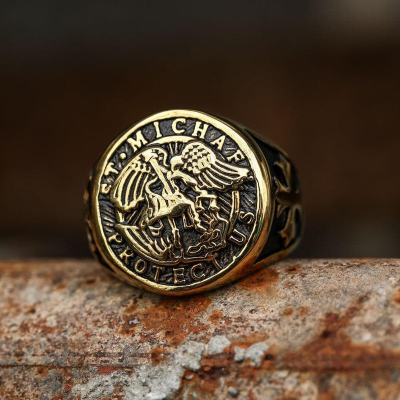 Guardian Angel Templar Knight Sterling Silver Ring