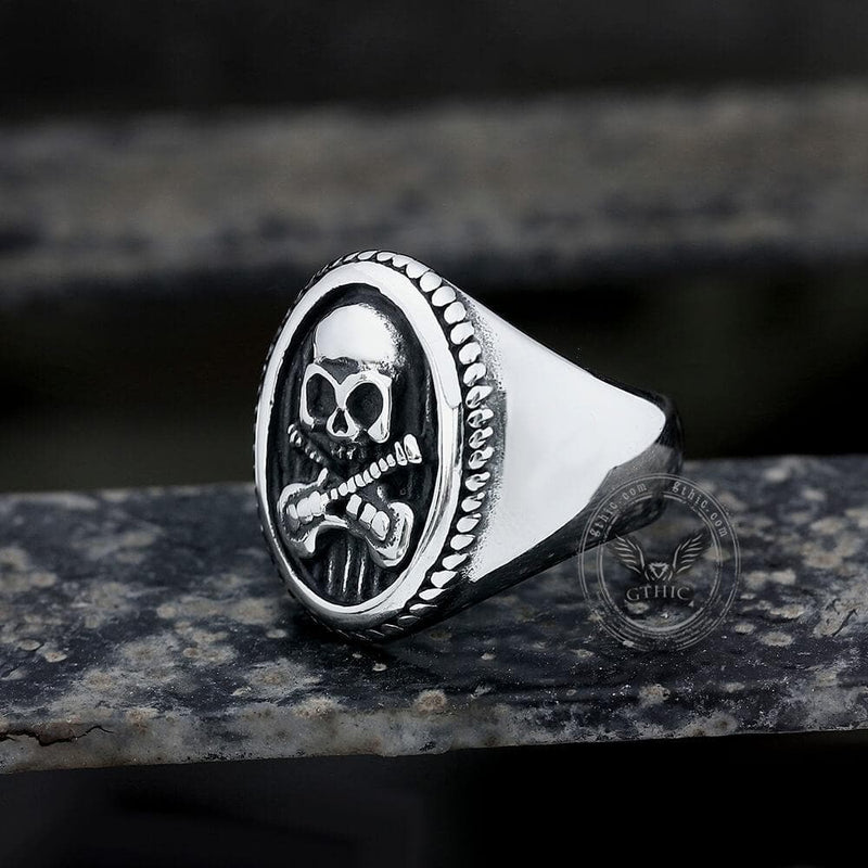 Guitar Skull Stainless Steel Ring