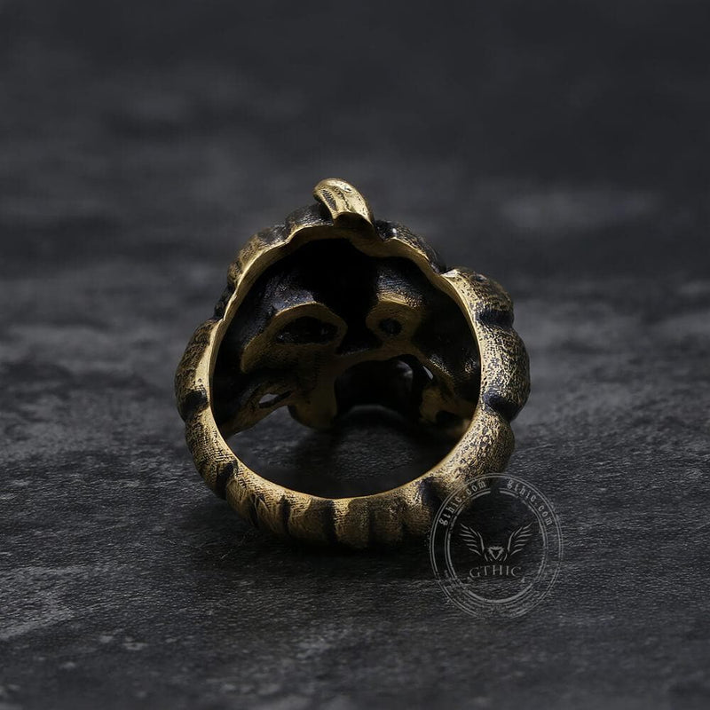 Halloween Horror Pumpkin Sterling Silver Skull Ring