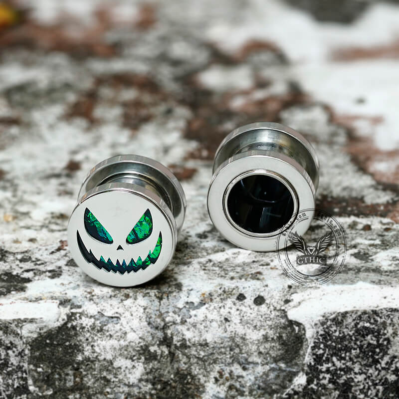 Halloween Pumpkin Stainless Steel Ear Gauges