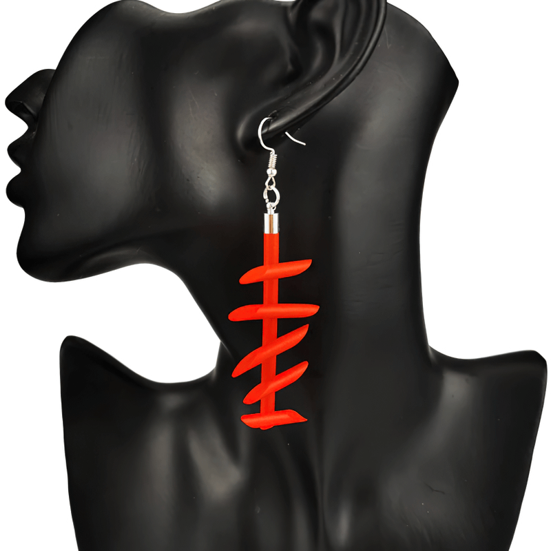 Handmade Rubber Long Earrings for / Gothic Strange Silicone Jewelry