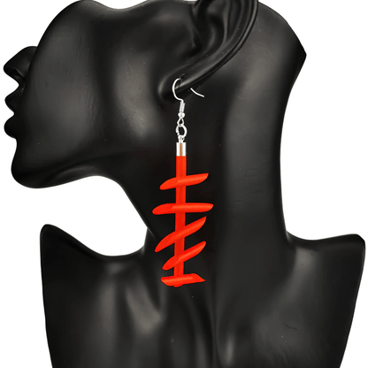Handmade Rubber Long Earrings for / Gothic Strange Silicone Jewelry