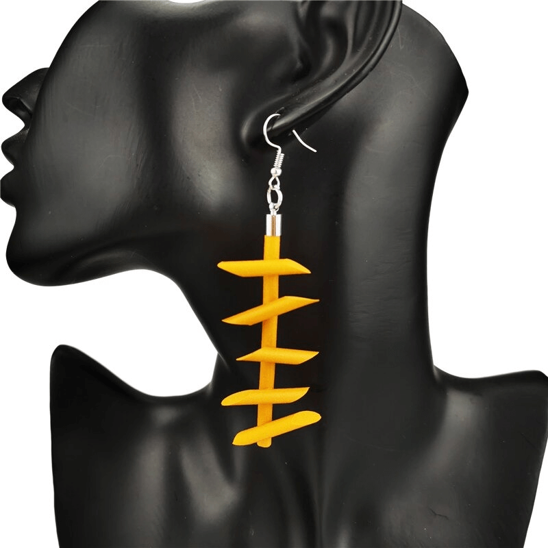 Handmade Rubber Long Earrings for / Gothic Strange Silicone Jewelry