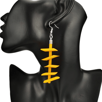 Handmade Rubber Long Earrings for / Gothic Strange Silicone Jewelry
