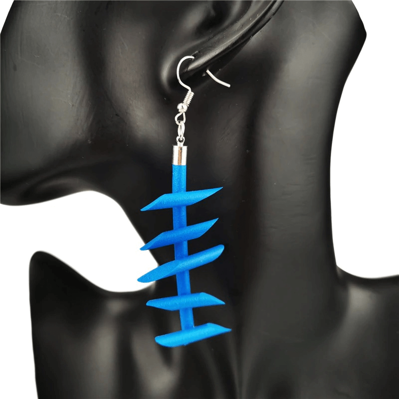 Handmade Rubber Long Earrings for / Gothic Strange Silicone Jewelry
