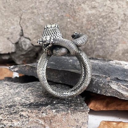 The Three-headed Serpent Sterling Silver Snake Ring