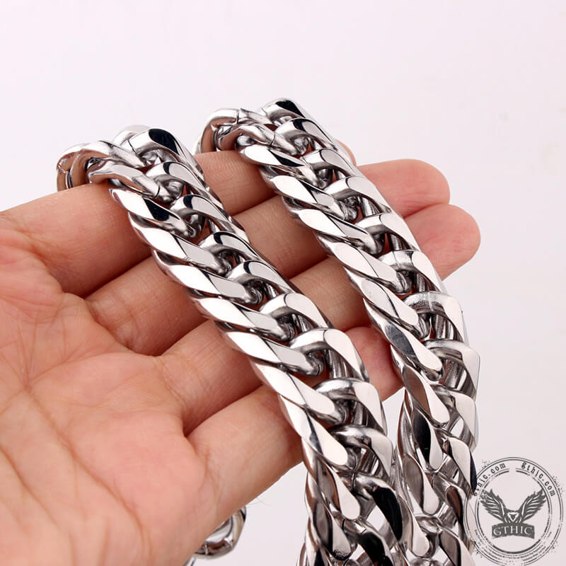 Heavy ’s Stainless Steel Cuban Link Chain Necklace