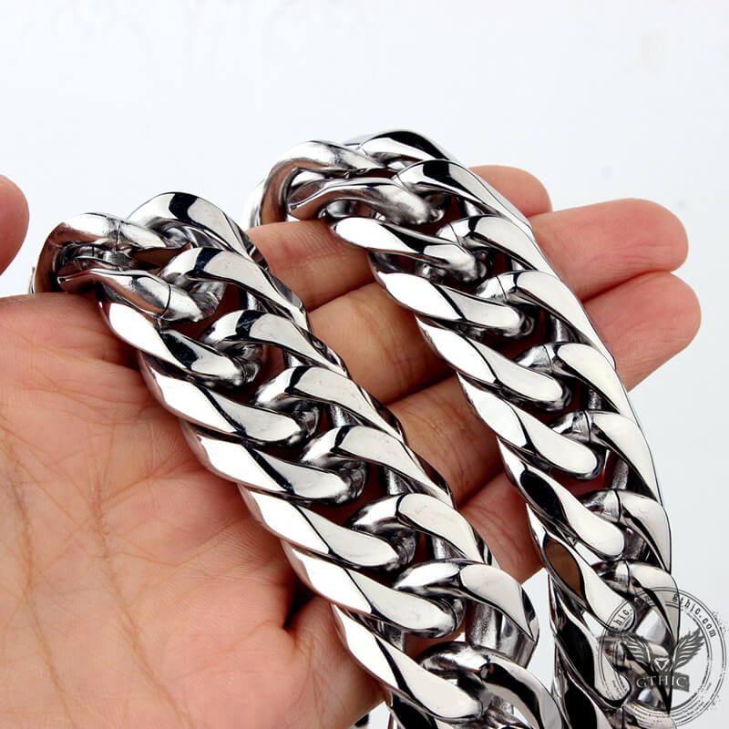 Heavy ’s Stainless Steel Cuban Link Chain Necklace