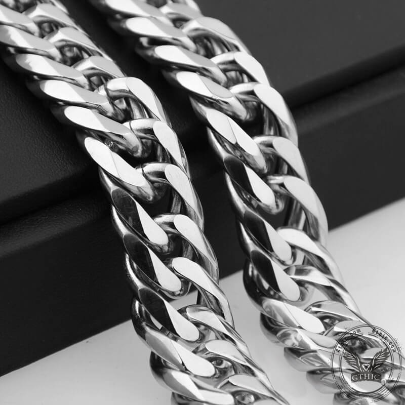 Heavy Polished Cuban Link Chain Stainless Steel Necklace