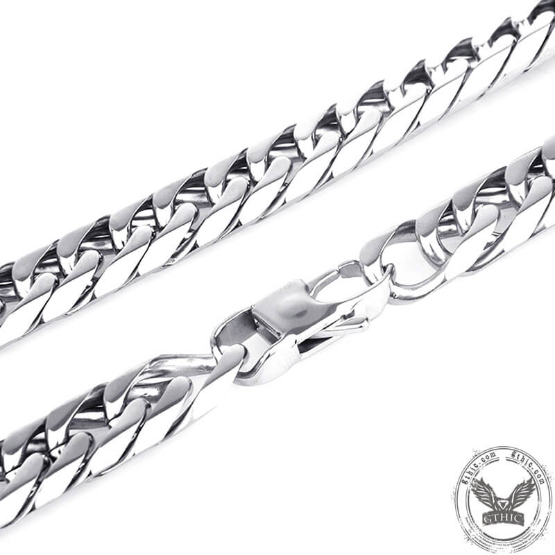 Heavy Polished Cuban Link Chain Stainless Steel Necklace