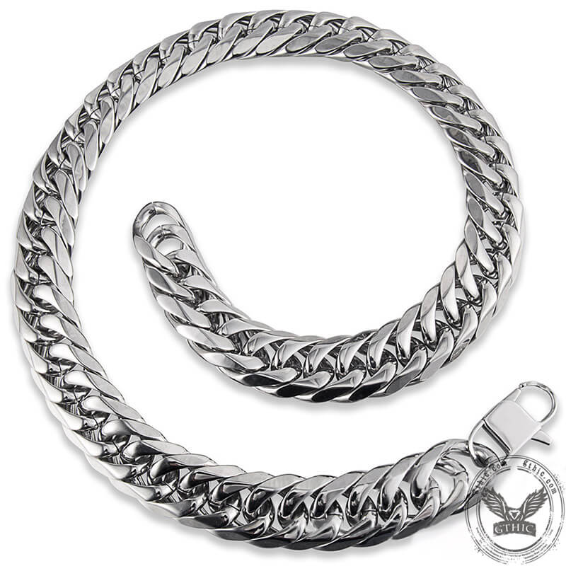 Heavy Polished Cuban Link Chain Stainless Steel Necklace