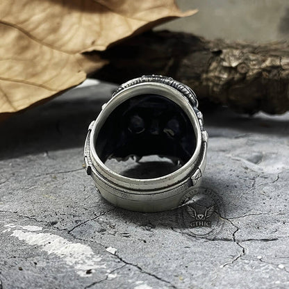 Helmet Skull Sterling Silver Ring
