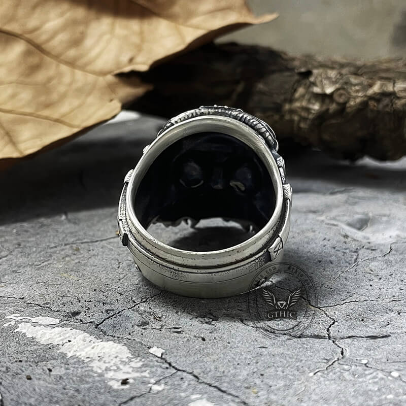 Helmet Skull Sterling Silver Ring