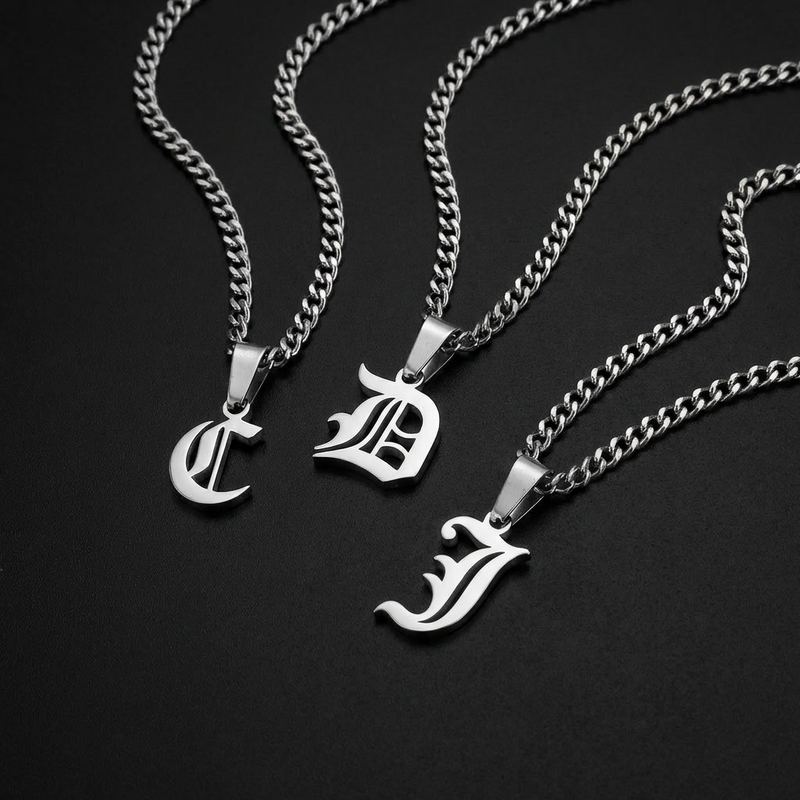 Gothic Letter Necklace