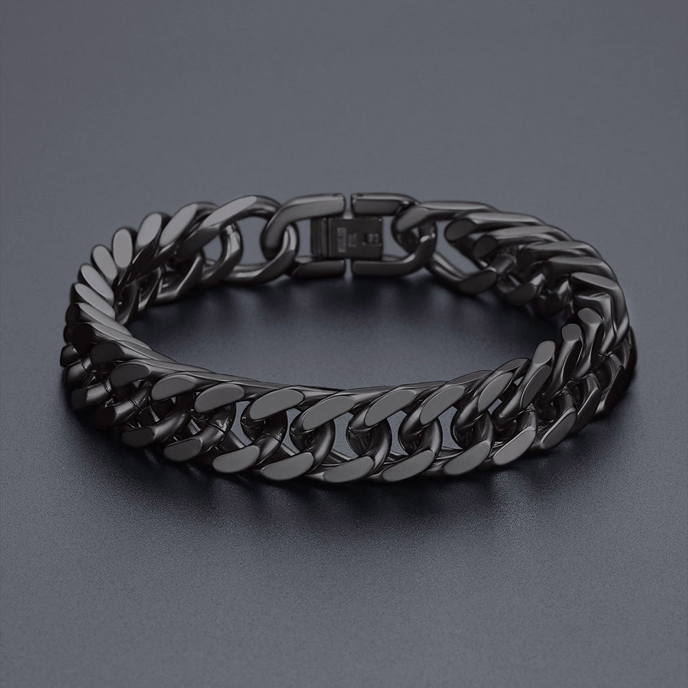 10mm Chunky Heavy Cuban Link Chain & Bracelet Set for