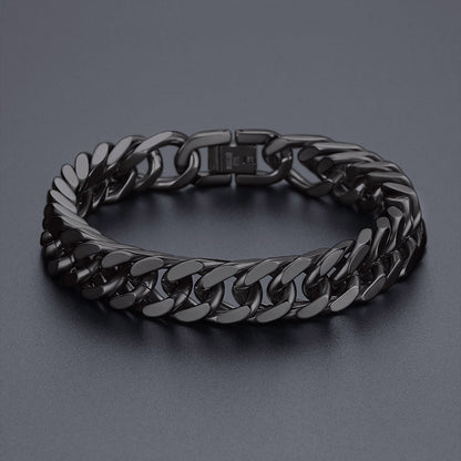 Cuban Chain Bracelet Gift for /dad/son, 8/12/17mm Width