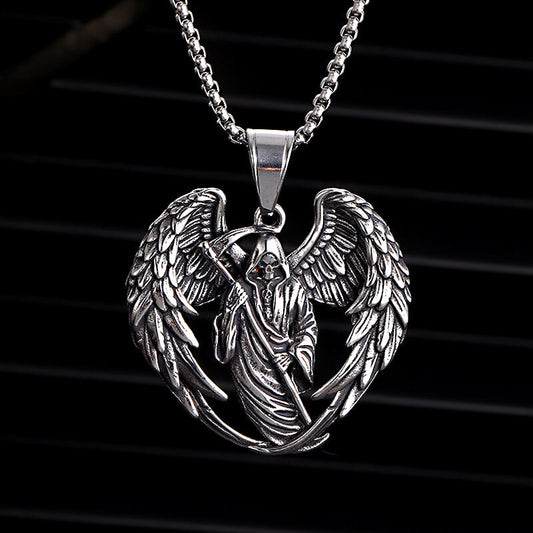 Hip Hop Scythe Grim Reaper Stainless Steel Pendant