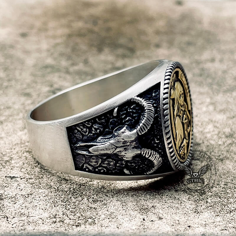 Hobo Nickel Grim Reaper Sterling Silver Skull Ring