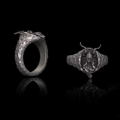 Horned Armor Witch Sterling Silver Ring