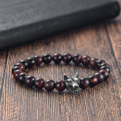Howling Wolf Turquoise Bead Bracelet