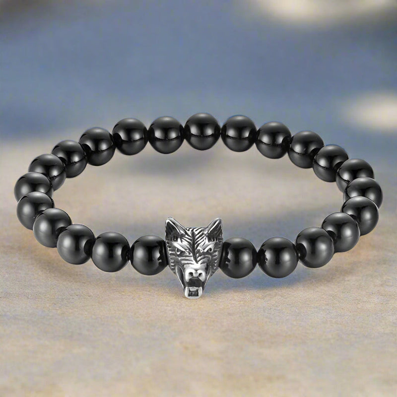 Howling Wolf Turquoise Bead Bracelet