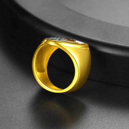 Customized Shield Signet Ring With Photo Memorial Gift for