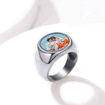 Personalized Photo Ring Memorial Gift for