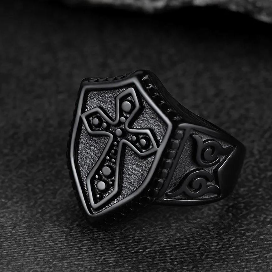 Shield Crusader Templar Cross Stainless Steel Ring for