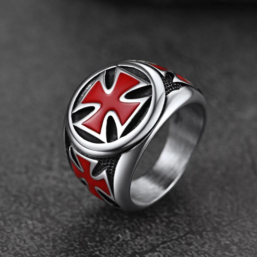 Christian Knights Templar Cross Ring for