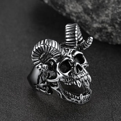 Satanic Baphomet Goat Skull Ring for
